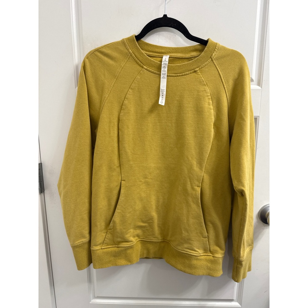 Lululemon Scuba Pullover Crewneck Sweatshirt Mustard Yellow Gold Size 8